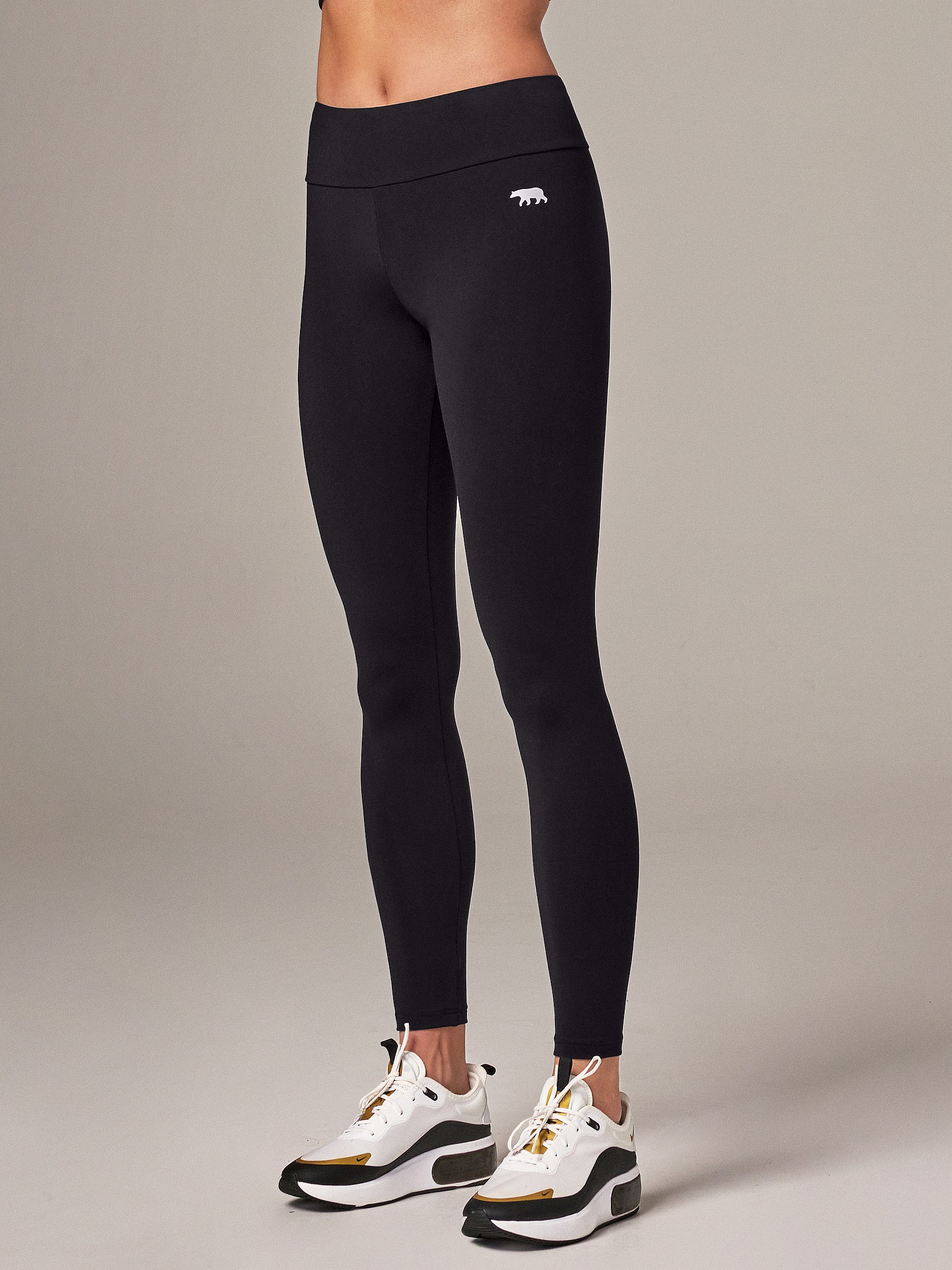 Womens High-Rise Black Leggings. Activewear by Running Bare.