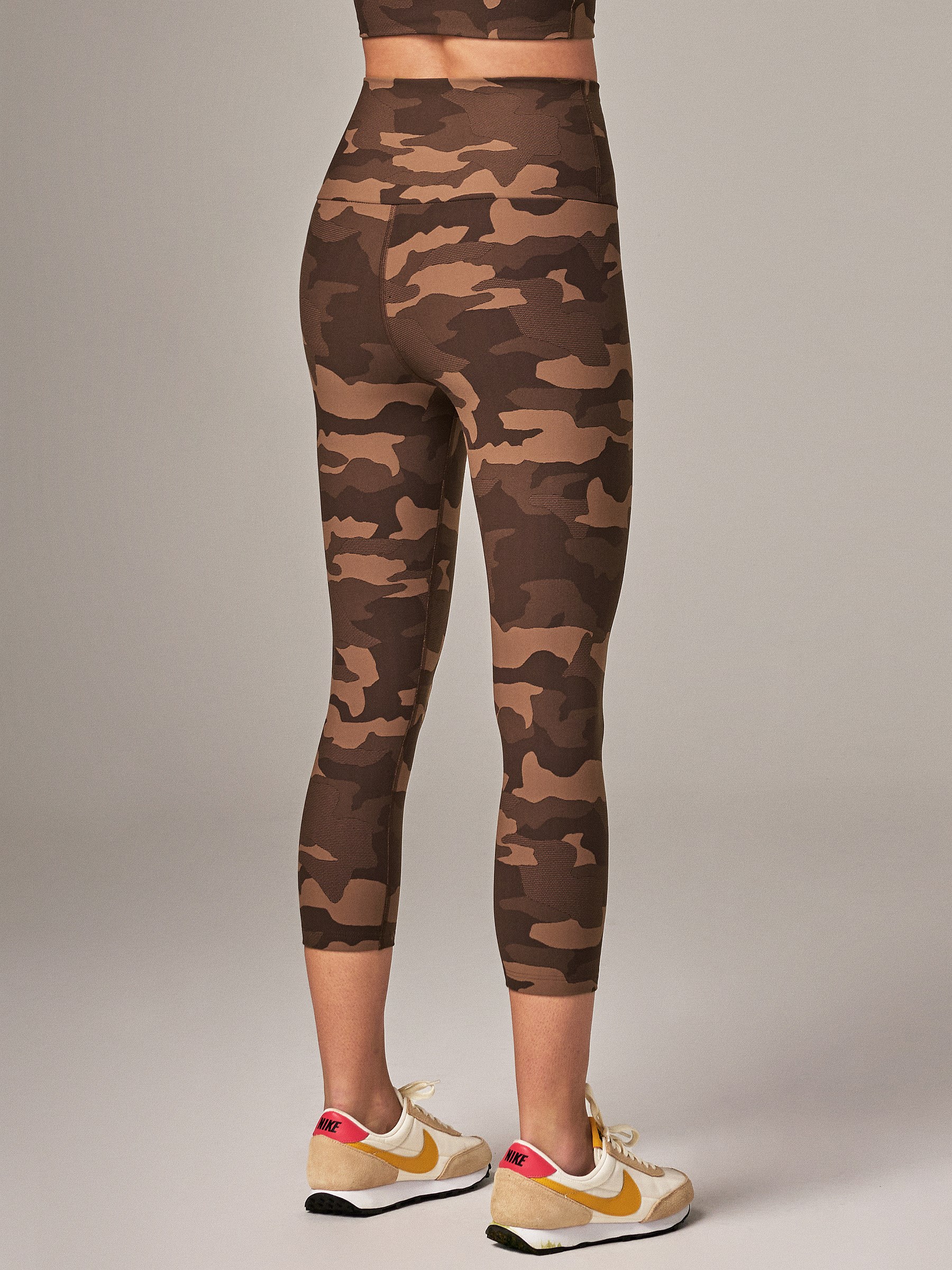 Running Bare Studio 7/8 Tight & High Waisted Camo Workout Leggings